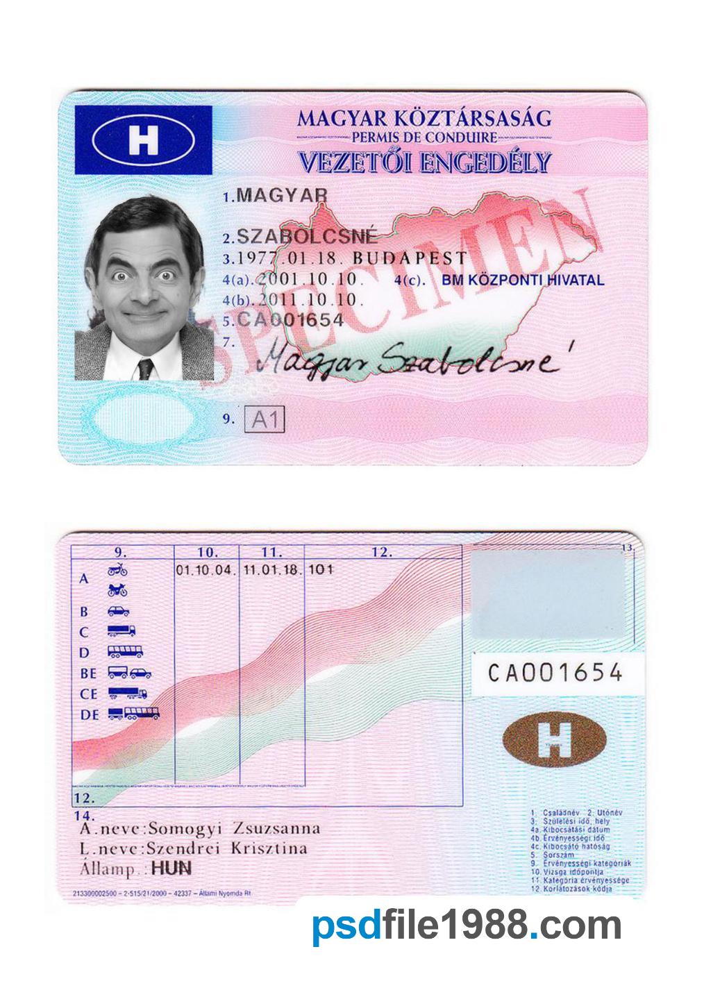 Hungary Driving License Version 3